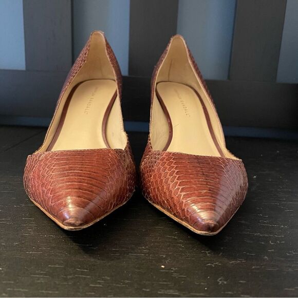 Loeffler Randall Brown Red Snakeskin Pointed Toe 3 Inch Heels Women’s Size 9.5 - Picture 4 of 7